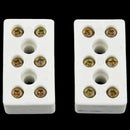 2 Pcs 250V 30A 3W8H High Temperature Ceramic Connector Block White