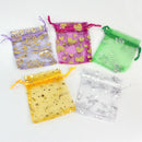 100 pcs Mixed Color Sheer Plain Organza Jewelry Wedding Gift Bag Pouch 7x9cm