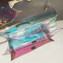 Lovely Cat Pattern Pvc Women For Metal Chain Shoulder Bag Transparent Bag L1Z7