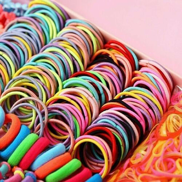 270* Candy Color Hair Clips Rope Ponytail Holder Hair Accessories For Girls Kids