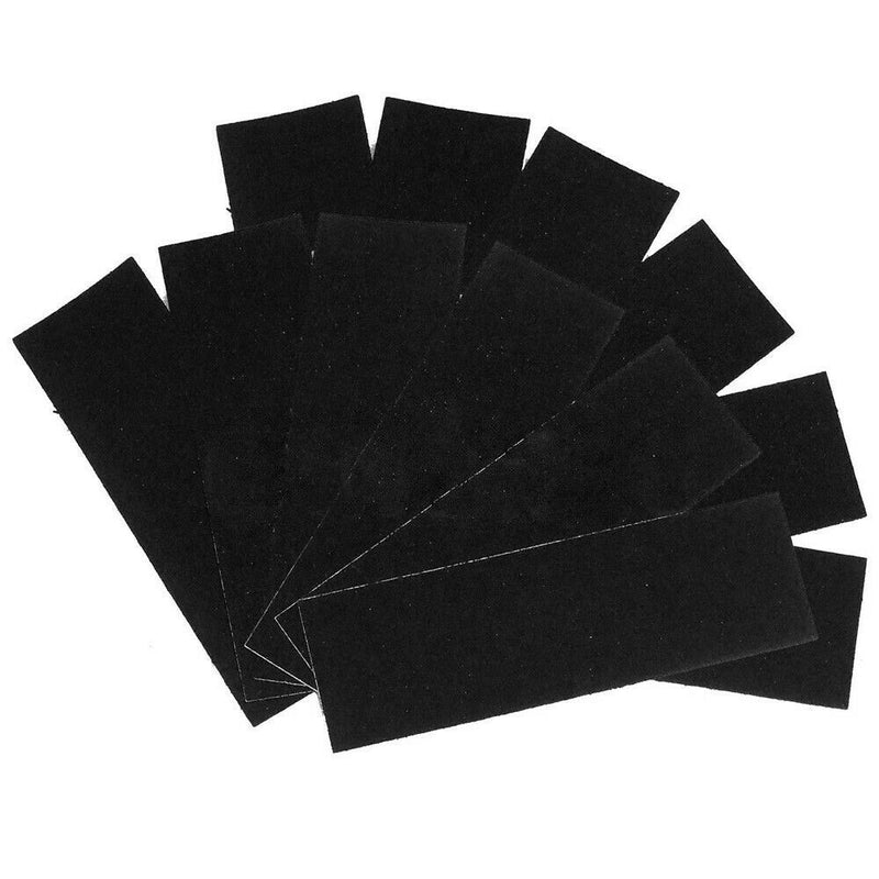 12 Pcs Wooden Fingerboard Deck Uncut Black Grip Tape Stickers 110mm * 35mm