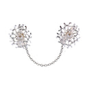 Retro Shawl Clips with Chain - Pack of 3 - Cardigan Shrug Sweater Clips Clasp,