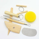 Sculpting Tools Set Wood Handle w/ Zipper Storage Case for Kids Art Crafts