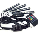 4pcs Car RGB LED Strip Light Lamp Atmosphere Lamps Car Interior Light