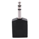 Mono 6.35mm Male Plug to Dual 6.35mm Female Socket Splitter Adapter Connect