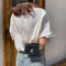 Elegant Women Pure Mini Shoulder Bags Leather Chain Messenger Bag (Black)