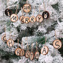10pcs christmas wood round tree ornaments xmas hanging pendant home decor  LJLJ