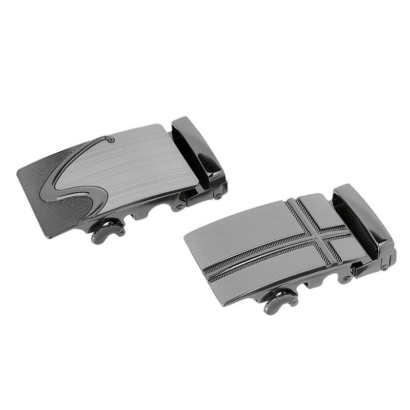 Lot 2 Men Fashion Automatic Ratchet Belt Buckle for Leather Belt