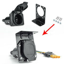 4-Way Flat To 7-Way Round Rv Vane Wiring Adapter Plug For Car Truck Trailer