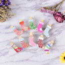10PCS/Set Christmas Sock Wood Clips Photo Paper Pegs Clothespin Craft Decor