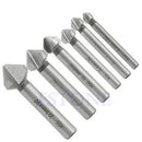 6pcs 3 Flute 90 Degree Hss Chamfer Cutter Bit Chamfering Countersink Drill Bits