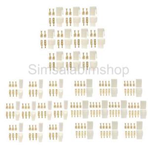 10 Kits 4 Way Pin 6.3mm Electrical Locking TAB Connector Plug & Socket Kit