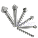 6pcs 3 Flute 90 Degree Hss Chamfer Cutter Bit Chamfering Countersink Drill Bits