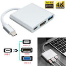 3in1 Type C to 4K HDMI USB 3.0 Charging HUB USB-C Adapter Converter For Macbook