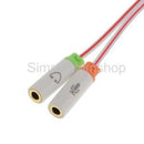 3.5mm Stereo Audio Male to 2 Female Headphone Mic Y Splitter Cable Adapter