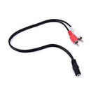 3.5mm 1/8" Stereo Female to 2 Male RCA Jack Adapter AUX Audio Y Cable Splitter