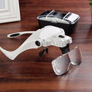 Headband Headset Jeweler Magnifier Magnifying Glass Loupe Glasses With LED Light