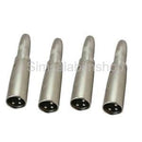 4Pcs 6.35mm 1/4" Female Jack Plug to 3 Pin XLR male Mic Adapter