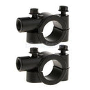 2x Motorcycle Bike 7/8'' Handlebar Mirror Mounting Clamp Bracket Clip Black