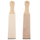 Wood Handle Leather Sharpening Strop For Razors 2 Sided Knives Polish Compound