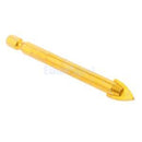 5pcs Hex Shank 10mm Tip Glass Tiles Cutting Thread Drill Bits Slotted Point