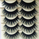 5 Pairs Blue+Black Handmade Long Thick Cross False Eyelashes Makeup Eye Lashes