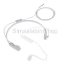 Universal 3.5mm Throat Mic Air Tube Covert Earpiece Headset Earphone White