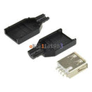 10PCS USB2.0 Type-A Plug 4-pin female Adapter Connector jack&Black Plastic Cover