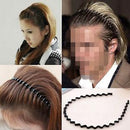 Mens Women Unisex Black Wavy Hair Head Hoop Band Sport Headband Hairband Fashion