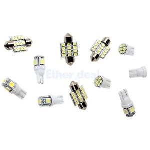11x White LED Light T10 & 31mm Dome Door & Tag Lamp For Interior Package Kit