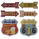 Shield Metal Tin Sign Wall Art Plaque US Highway Road Sign Motel Cafe Decor