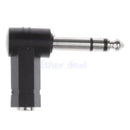 3 Pole 90 degree 6.35mm Male to 3.5mm Female Plug Audio Adapter 10 Pack