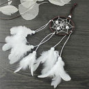 Dream Catcher With White Feathers Beads Wall Hanging Decor Craft Car Ornament SP