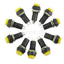 Set 10pcs Car Boat Switch Latch Locking Dash ON-OFF Push Buttons Yellow 12mm