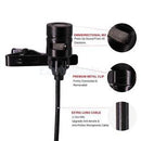 6 m / 19.68ft Dual-head Lavalier Microphone Professional Lapel Collar Mic