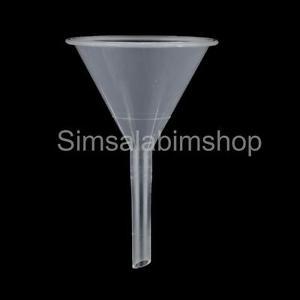 2x 60mm Plastic Clear Long Stem Gauge Funnel For Lab Tester Liquid Spout