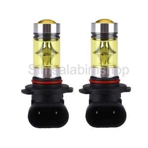 Pair H10 9145 100W LED Fog DRL Driving Lights Car Head Light Bulbs Yellow