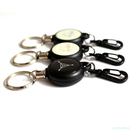 Metal Retractable Key Chain Card Badge Holder Steel Recoil Ring Pull Belt Clip