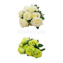 Rose Bouquet Home Party Artificial Flower Props Garden Decor White & Green