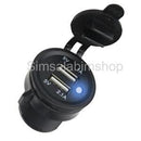 5V 3.1A Dual USB Charger Sockets W/ White LED for DC 12V 24V Car Motorcycle
