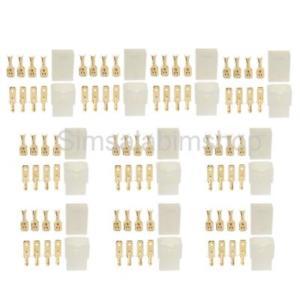 10 Kits 4 Way Pin 6.3mm Electrical Locking TAB Connector Plug & Socket Kit