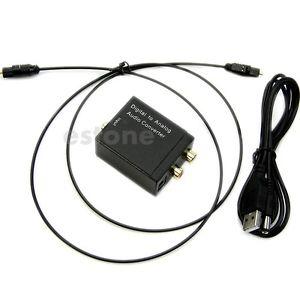 Optical Coaxial Toslink Digital to Analog Audio Converter Adapter RCA L/R 3.5mm