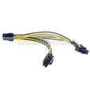 6 Pin Male to 2x PCIe 8Pin (6+2Pin) Male Graphics Video Card Cable Adapter