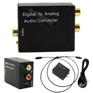 Optical Coaxial Toslink Digital to Analog Audio Converter Adapter RCA L/R 3.5mm