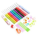 30pcs Crochet Hooks Kit Yarn Knitting Needles Sewing Tool Ergonomic Grip Bag Set
