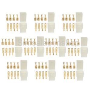 10 Kits 4 Way Pin 6.3mm Electrical Locking TAB Connector Plug & Socket Kit