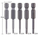 5Pcs/Set Magnetic Triangle Head Screwdriver Bits S2 Steel 1/4 Hex Shank 50mm SP