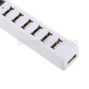 2x 7-Port USB 2.0 Multi Charger Hub +High Speed Adapter ON/OFF Switch Laptop