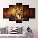 5 Panel Lion Head Canvas Print Wall Art Oil Painting Picture Decor Noframe L