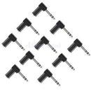 3 Pole 90 degree 6.35mm Male to 3.5mm Female Plug Audio Adapter 10 Pack